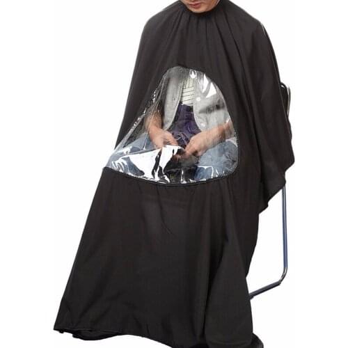 5 Colors Hairdresser Cape Gown Transparent Cloth New Waterproof View Window Hair Cut Hairdressing Barbers Can play cell phone