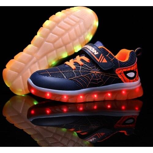 Blue Pink Boy Girl Glowing Shoes Sneaker Luminous children Boys led Shoes USB rechargeable for Kids Led Lights Shoes flash modes