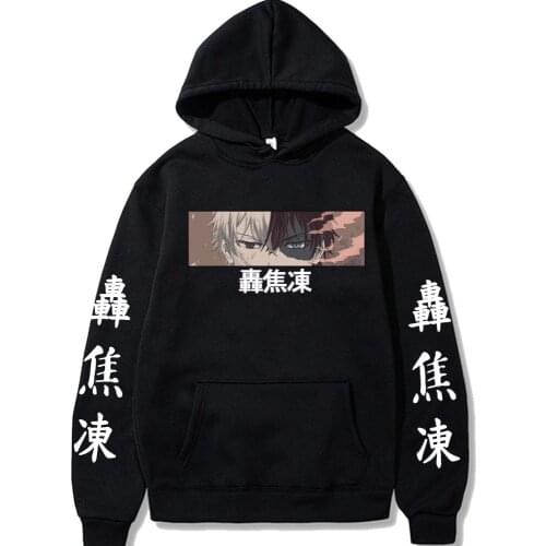 My Hero Academia Print Hoodie Loog Sleeve Shoto Todoroki Sweatshirt Unisex Harajuku Anime Autumn Winter Men Women