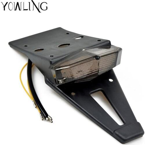 Universal Motorcycle Tail Lights Trial Bike Rear Fender Taillights LED Brake Stop Light Red Cafe Racer Tail light Lamps 12V-15V