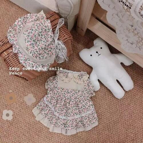 Spring Section Broken Flower Skirt Fairy Wind Pomeranian Cup Puppy Pomeranian Yorkshire Dog Cat Dress Bichon Shirt