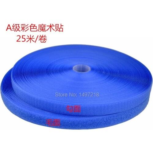 Total 50meters 1.2'' 30mm Width*25meters 1pair colorful Grade A Sewing Hook Loop tape Nylon straps for cloth accessories