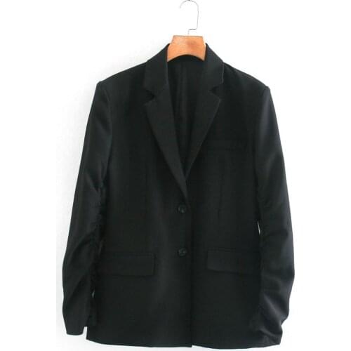 ZA 2020 New Women Blazer Coats Long Sleeves Single Breasted Slim Casual Suits Black Jackets Lady Tops