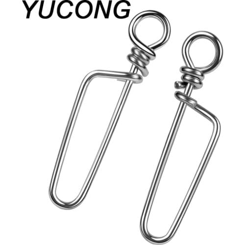 YUCONG 50/100Pcs Fishing Barrel Swivel 0#-7# Stainless Steel Hook Fast Clip Lock Snap Swivel Fishing Hook Connector Pesca Tackle