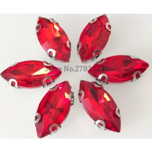 Factory sales Anti hook D shape AAA Glass Crystal red horse eye shape sew on stone,flatback loose rhinestones diy/garment access