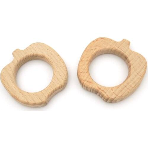 10pcs cute apple teether wood pendant for baby mother accessory GERMANY SGS SAFE EA355