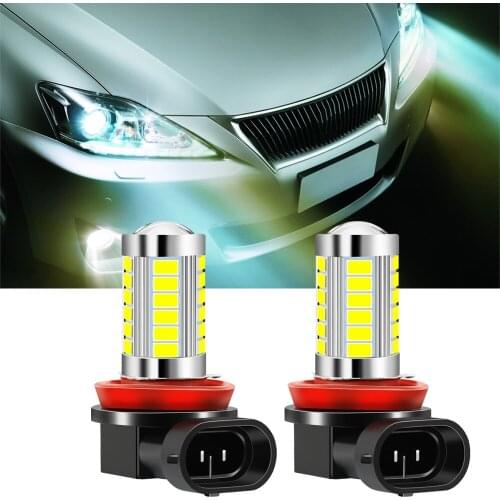 2Pcs H8 H11 Led Fog Lights Bulb Auto Leds Light 12V for Alfa Romeo alfa romeo 159 147 for saab 93 95 9000 peugeot 206 307