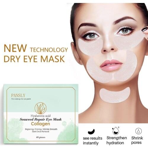 40pcs Seaweed Collagen Eye Mask Skin Care Hyaluronic Acid Gel Moisturizing Anti Aging Remove Dark Circles Eye Bag Skin Care
