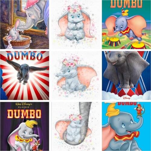 5D Diamond Painting Disney Cute Baby Dumbo Cross Stitch Embroidery Kit Handmade Full Drill Mosaic Resin Childrens Room Decor