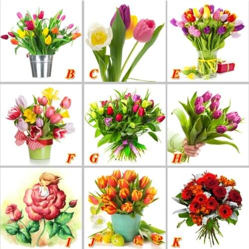 3D Diy Diamond Painting Cross Stitch Set Colorful Flowers Picture Of Rhinestone Diamond Embroidery Mosaic For