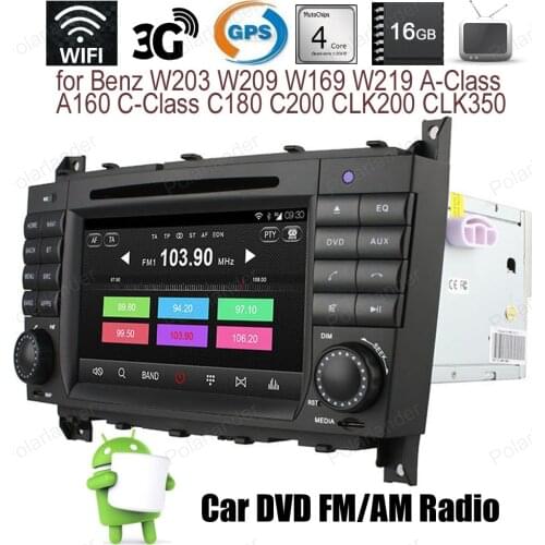 Android4.4 Car DVD Quad Core touch screen radio For B-enz W203 W209 W169 W219 A-Class C-Class Support BT 3G WiFi DTV GPS