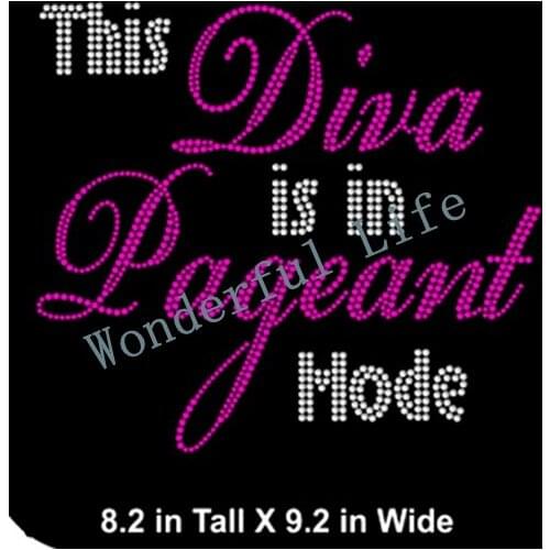 Free Shipping pageant Hot Fix Rhinestones Motifs Iron design fuchasia with white clear mode