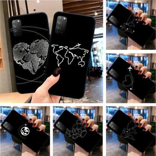 Planes Map Designs Airplane Phone Case for Huawei Honor 30 20 10 9 8 8x 8c v30 Lite view 7A pro