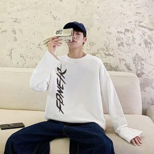 Round neck T-shirt male Korean version trend ins loose spring 2021 Hong Kong style new upper clothes couple jacket