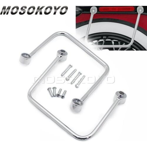 Chrome Saddlebag Support Guard Bars Side Mounts Brackets Kits for Harley Softail Slim Street Bob 2018 2019 2020 2021 FLSL FXBB