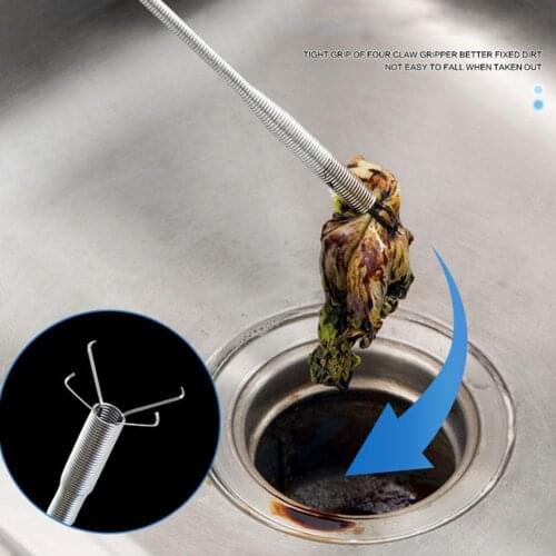 Sewer Dredging Tool With Claw Hook Bent Wire Pipe Cleaner Hook Kitchen Sink Bathroom Cleaning M4F3