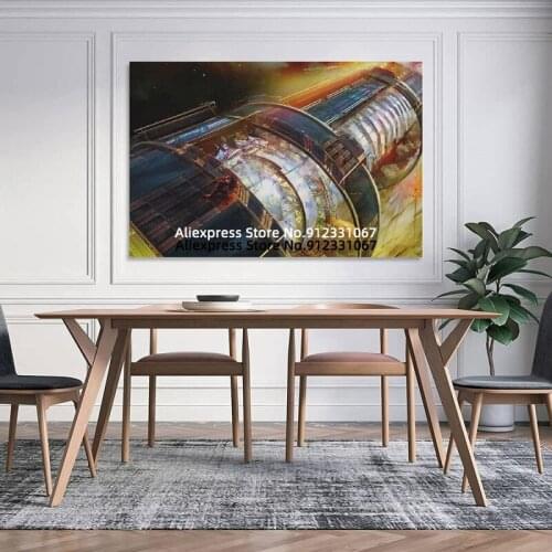 Canvas Painting Fantasy Space-time Tunnel Camera Film Living Room Decor Canvas Art Poster and Wall Art Picture Print Poster