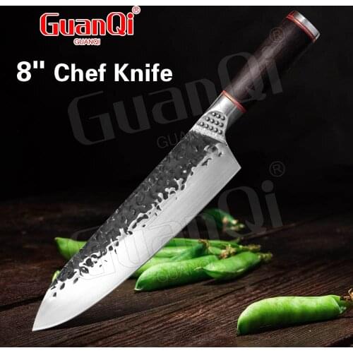 Forged 5Cr15Mov Stainless Steel Chef Knives 8 In High Carbon Steel Chef Knife Slicing Kitchen Knives Cutting Meat Butcher Knives