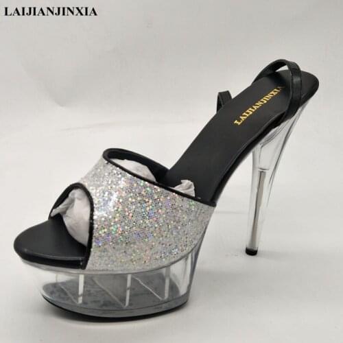 LAIJIANJINXIA New Women Shoes 15 cm super high heels sandals with club shoes Factory direct sale wholesale small yards of shoes