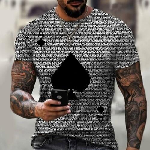 2021 Summer Street Fashion Graffiti Mens Spades A Couples 3D Creative Character Casual Shirt Plus Size Short-Sleeved T-Shirt