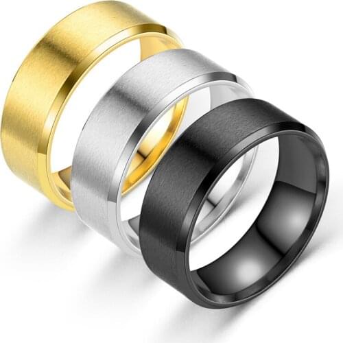 MixMax 20pcs/Lot Mens Womens Ring 8MM Stainless Steel Band Fashion Jewelry Rings Wholesale Party Gifts