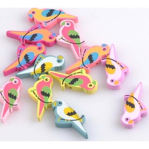 2017 New Mixed Cute Lovely Bird Wooden Spacer Beads For Jewelry making DIY 31x15mm 50pcs MT1440X