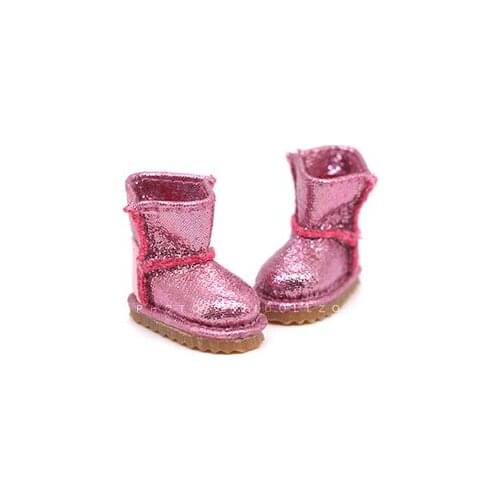 OB11 doll shoe size and Blythes fashion new round head high top glitter ankle boots super diamond snow boots white red brown etc