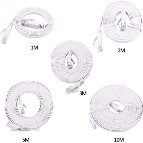 CAT6 CAT6a LAN Network Cable Flat RJ45 High Speed Patch Cord STP Gigabit with Gold Plated Lead for Switch/ Router/ Modem