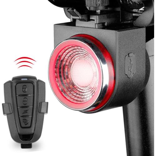 Rechargeable Rear Bicycle Light Brake Bike Tail Lamp Wireless Remote Control Cycling Taillight Anti-theft Burglar Alarm Bell