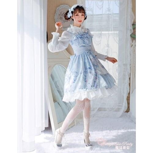 Princess tea party sweet lolita dress vintage lace bowknot cute printing victorian dress kawaii girl gothic lolita jsk loli cos