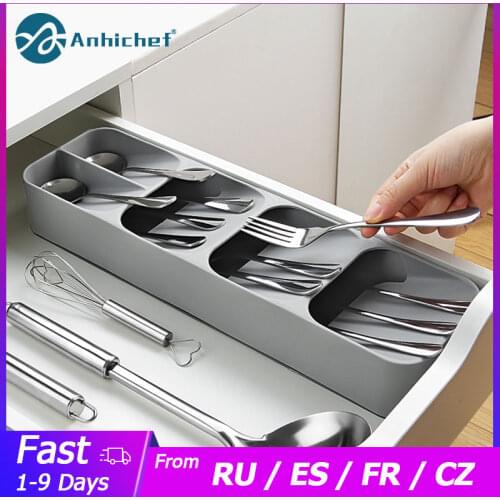 Kitchen Cutlery Storage Tray Knife holder Kitchen Organizer Kitchen Container Spoon Fork Storage Separation Knife Block Holder