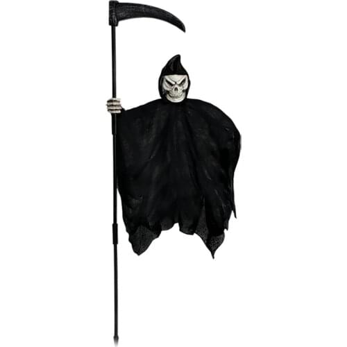 Horror Halloween Skeleton With Scythe Grim Reaper Pendant Decoration Death Skull Pendant Haunted House Party well-suited