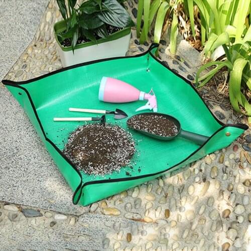 PE Home Garden Pad Waterproof Plant Basin Gardening Soil Lock Flower Mats Plant Pot Foldable Gardening Pad