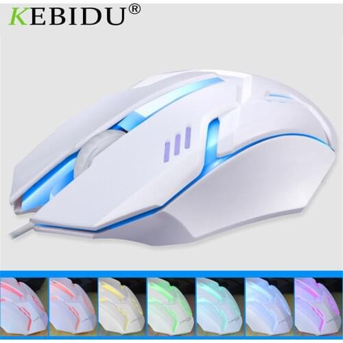 S1 Wired Gaming Mouse 7 Colors LED Backlight Ergonomics Wired Gamer Mouse Flank Cable Optical Mice For Laptop Mice PC Desktop