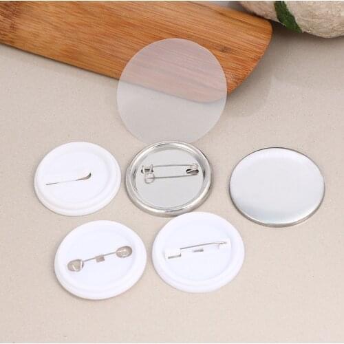 80pcs 4.4cm Metal Blank Badge Pin Brooch Base Round Badge DIY Jewelry Finding