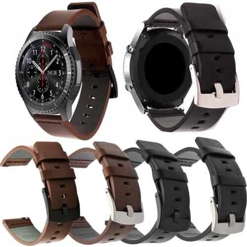 Genuine Classic Leather Strap For Samsung Gear S3 Band Frontier Strap For Gear S3 Classic galaxy watch active 46mm smartwatch