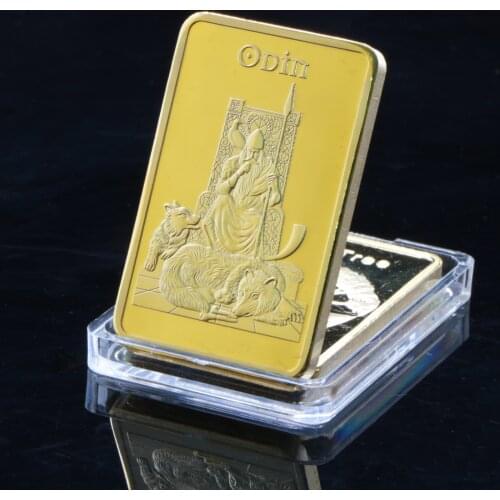 Russian Warrior Cube Gold Plated Longevity Life Tree Planting Collection Animal Big Bad Wolf Gold Nugget Medal Home Decoration