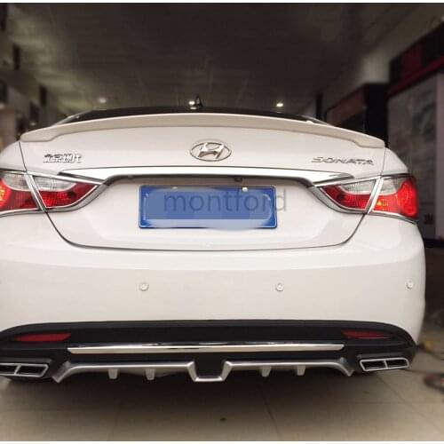 SHCHCG Fit For Hyundai Sonata 2016 ABS Plastic Rear Spoiler Diffuser Bumper Guard Protector Skid Plate Cover Car Styling 1Pcs