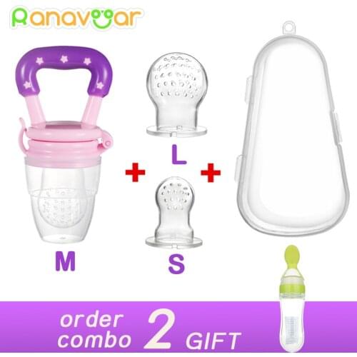 3 Size In 1 Baby Nipple Fresh Food Silicone Baby Pacifiers Feeder In PP Box Kids Fruit Feeding Nipple Safe Supplies Gift Bottle