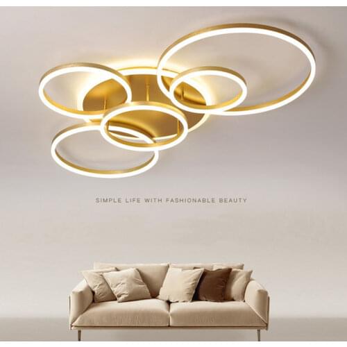 Modern LED Chandelier Gold Ceiling Chandelier remote Dimming Living room Bedroom Decoration Lustre Lights fixtures