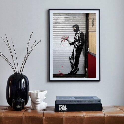 Waiting In Vain Graffiti Wall Art Canvas Poster and Print Canvas Painting Oil Decorative Picture Living Room Home Decor Artwork