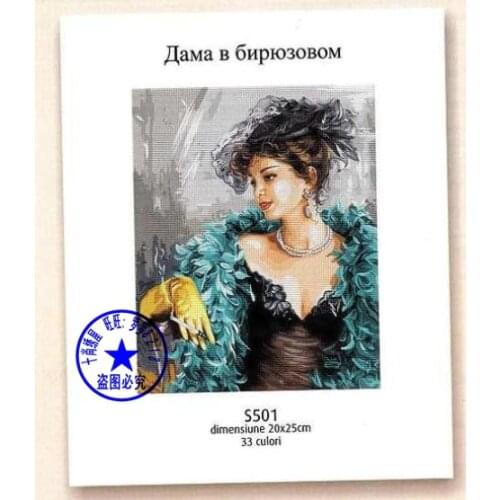 Top Quality beautiful nostalgic counted cross stitch kit elegant fashion lady woman