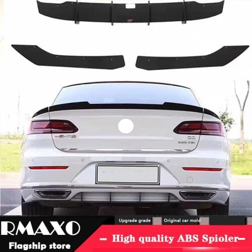 For VW CC ARTEON Rline Body kit spoiler 2019-2020 For CC Rline ABS Rear lip rear spoiler back Bumper Diffuser Bumpers Protector