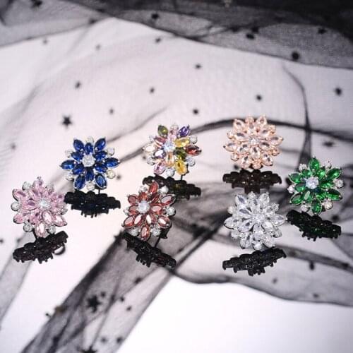 1 Pair Gorgeous Stud Earrings Wedding Cubic Zircon Ear Stud Women Girls Birthday Gifts Jewelry T84A