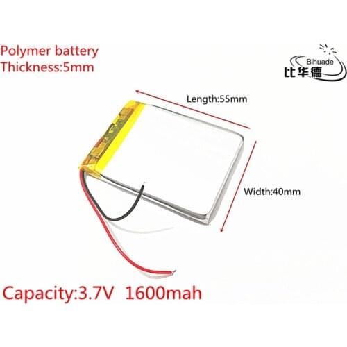 3.7V 1600mAh 504055 Lithium Polymer Li-Po li ion Rechargeable Battery cells For Mp3 MP4 MP5