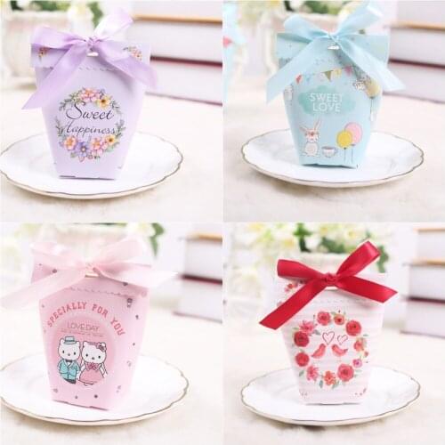 30pcs Birds/cat couple/Flower/cartoon Rabbit Wedding Favors Candy Boxes baby shower birthday Party Gift Box candy bags Sachet