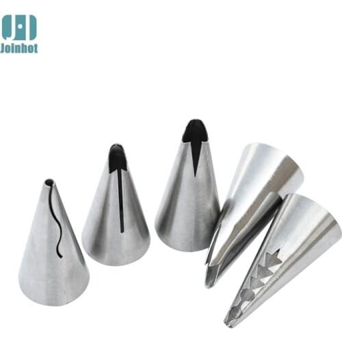 5pcs Stainless Steel Ruffle Piping Nozzles Icing Pastry Cake Decorating Tools