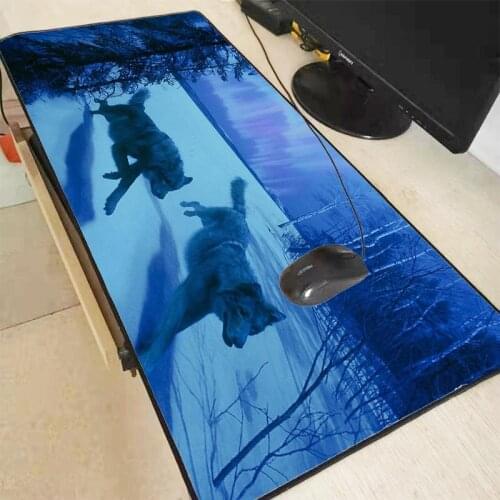 MRGBEST Wolf Snow Hunting Large Gaming Mouse Pad Gamer Computer Big Mat Locking Edge Speed pad Keyboard Desk
