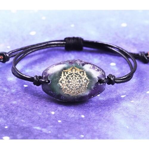 Orgonite Eliminate Eegative Energy Bracelet Chakra Jewelry Natural Green Aventurine Sri Yantra Reiki Healing Bracelet