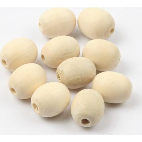 20Pcs/lot 13x17mm Natural Wood Beads Oval Shape Wooden Loose Spacer Beads for Jewelry Making DIY Handmade Accessories